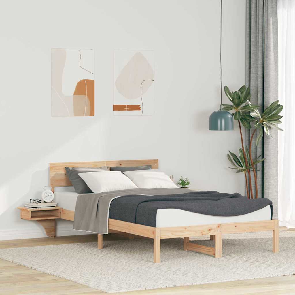 Krevetna konstrukcija Smeđa 120 x 200 cm Čvrsto borovo drvo