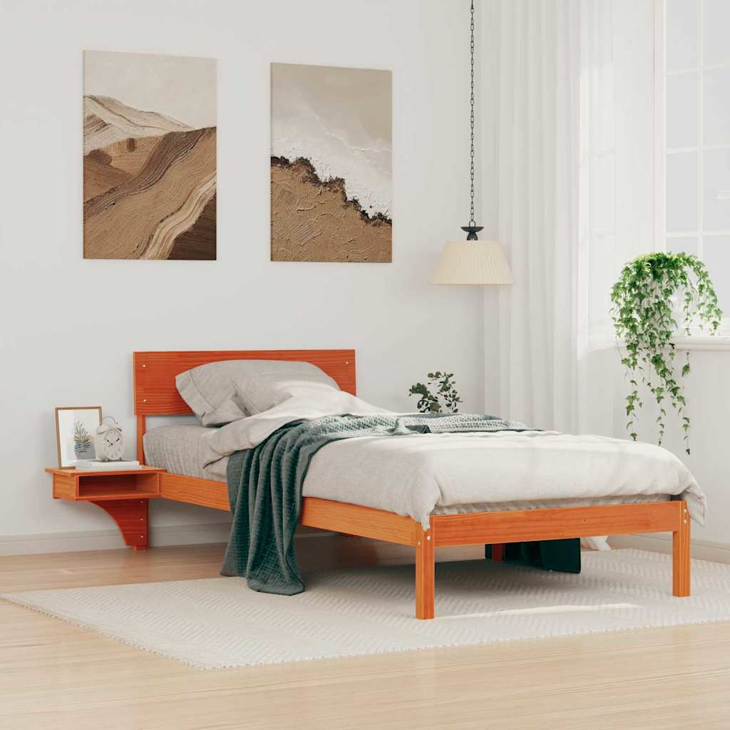 Krevetna konstrukcija s uzglavljem Vosak smeđa 100 x 200 cm