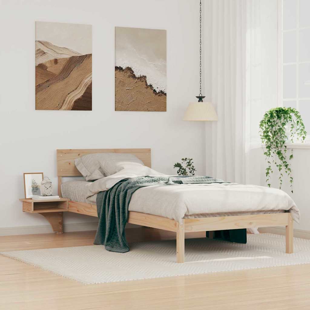 Krevetna konstrukcija Smeđa 90 x 190 cm Čvrsto borovo drvo