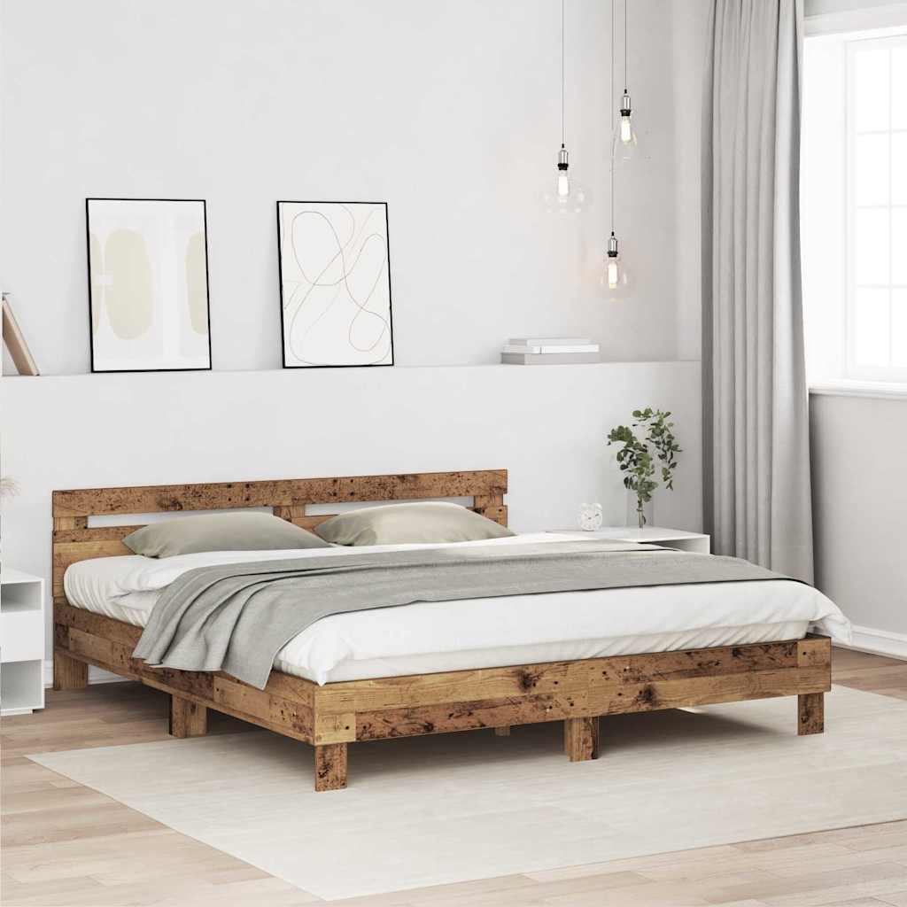 Krevetna konstrukcija Staro drvo 203 x 185 x 70 cm
