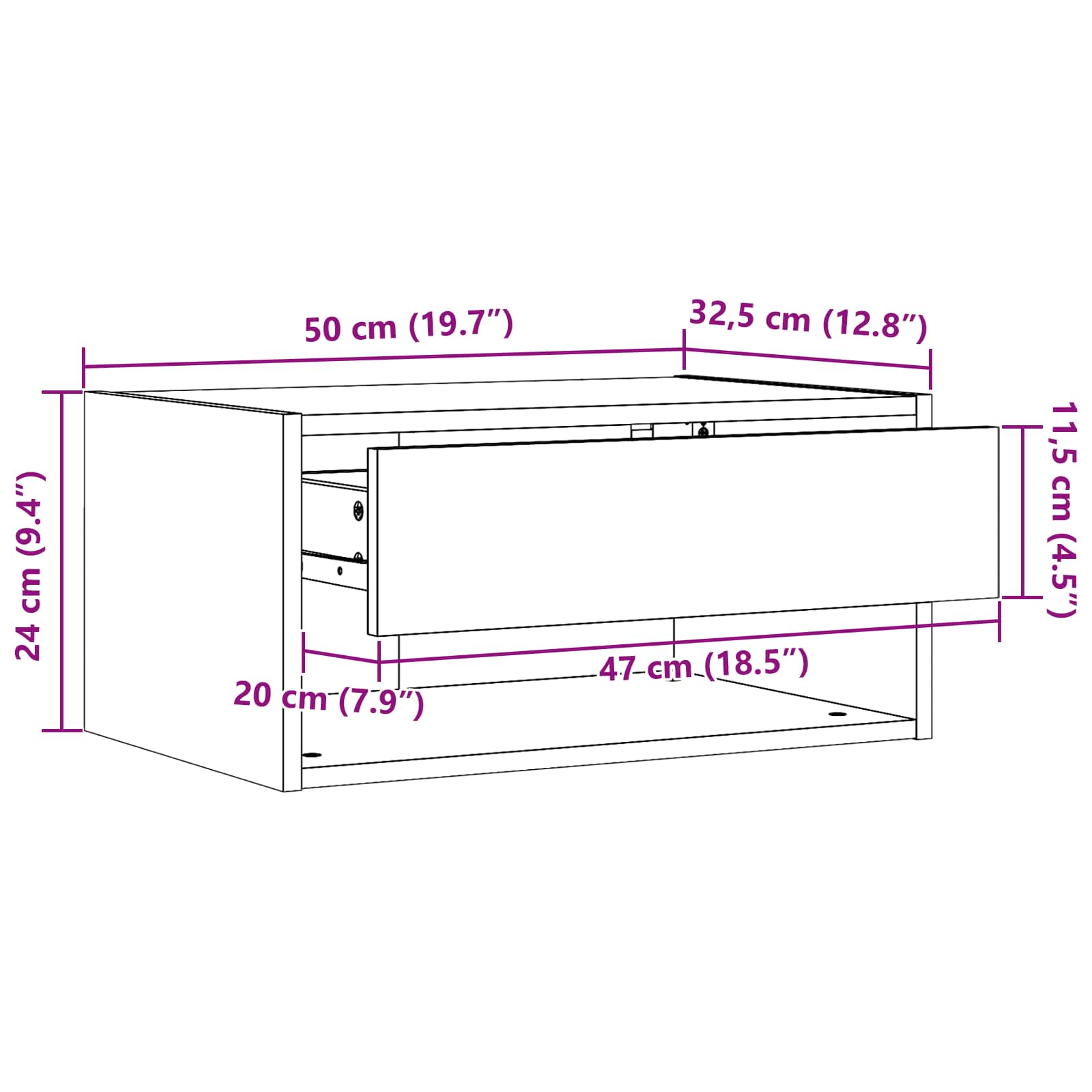 Noćni ormarić s ladicama 2 pcs Vosak smeđa 50 x 32,5 x 24 cm