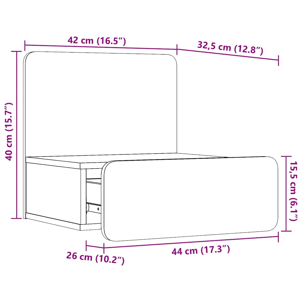 Noćni ormarić 2 pcs Bijelo 44 x 32,5 x 40 cm Masivna borovina