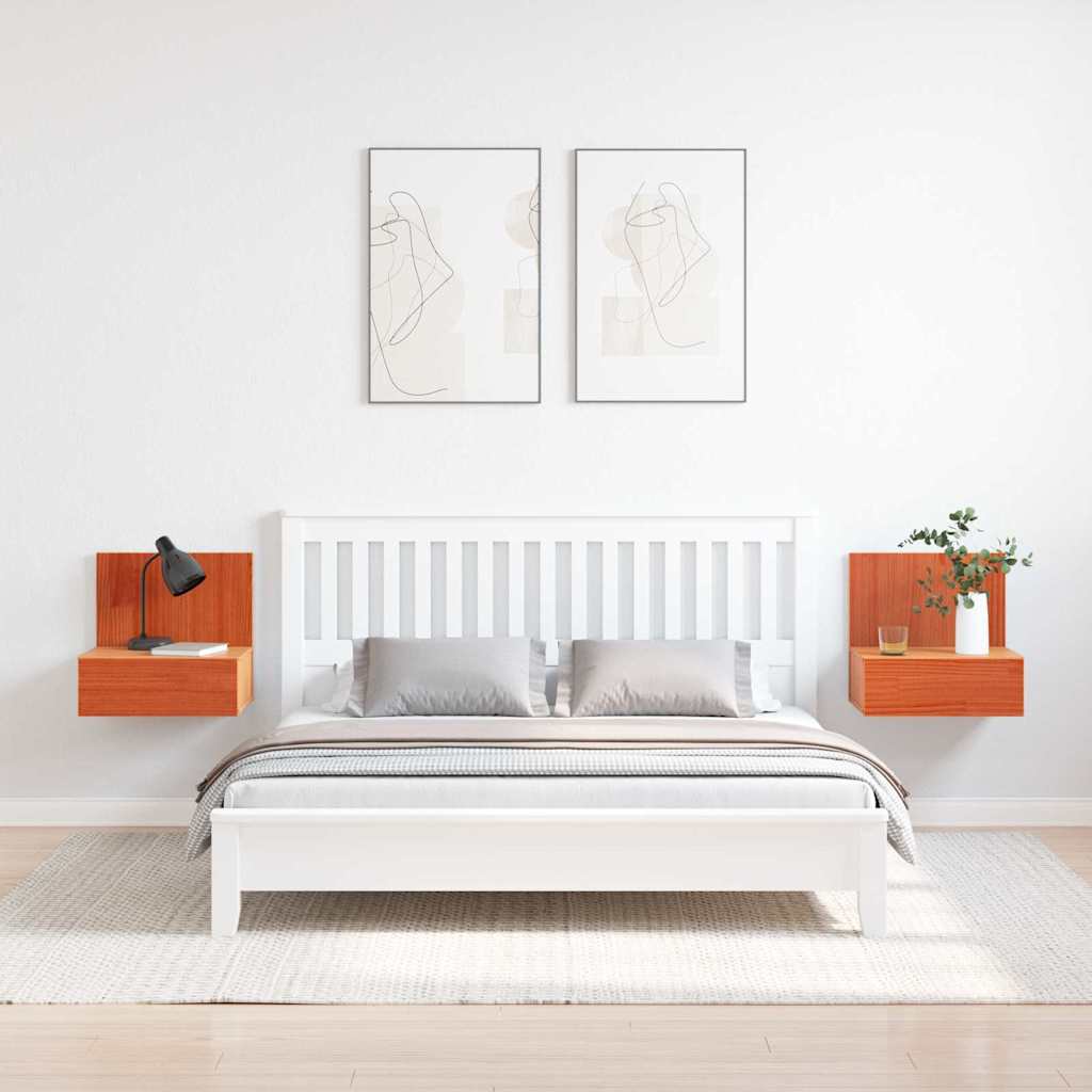 Noćni ormarić s ladicama 2 pcs Vosak smeđa 42 x 32,5 x 40 cm