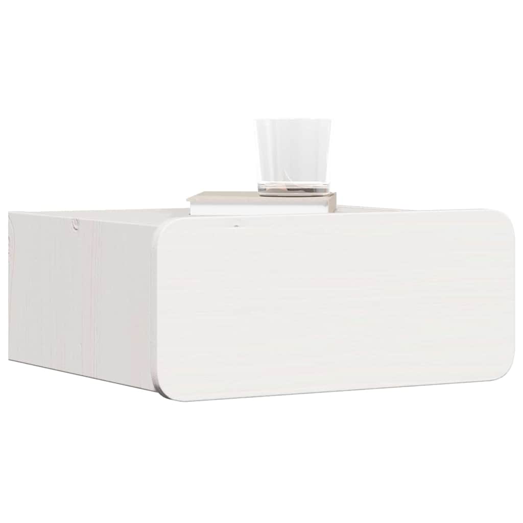 Noćni ormarić 2 pcs Bijelo 39 x 34 x 16,5 cm Masivna borovina
