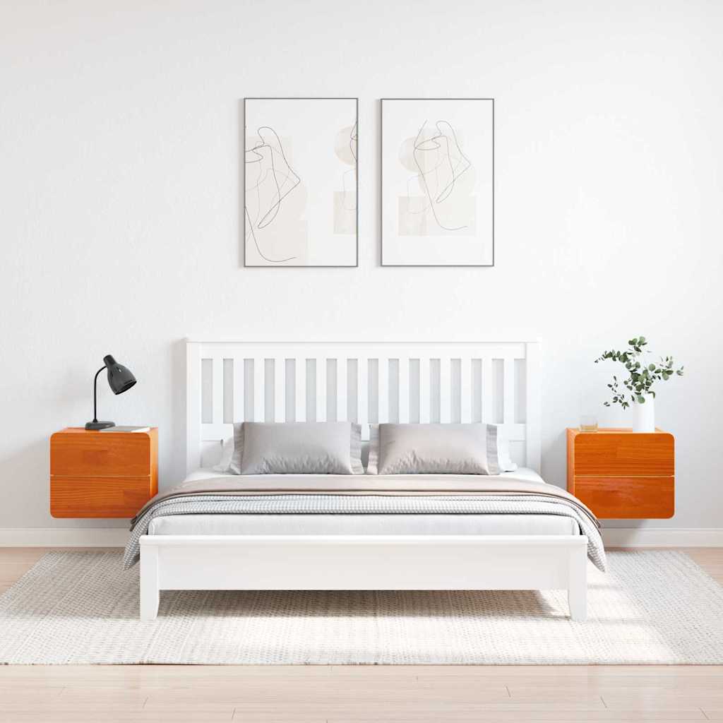 Noćni ormarić 2 pcs Smeđa 39 x 34 x 33 cm Masivna borovina