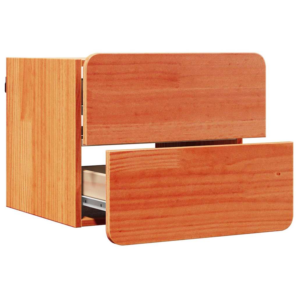 Noćni ormarić 2 pcs Smeđa 39 x 34 x 33 cm Masivna borovina