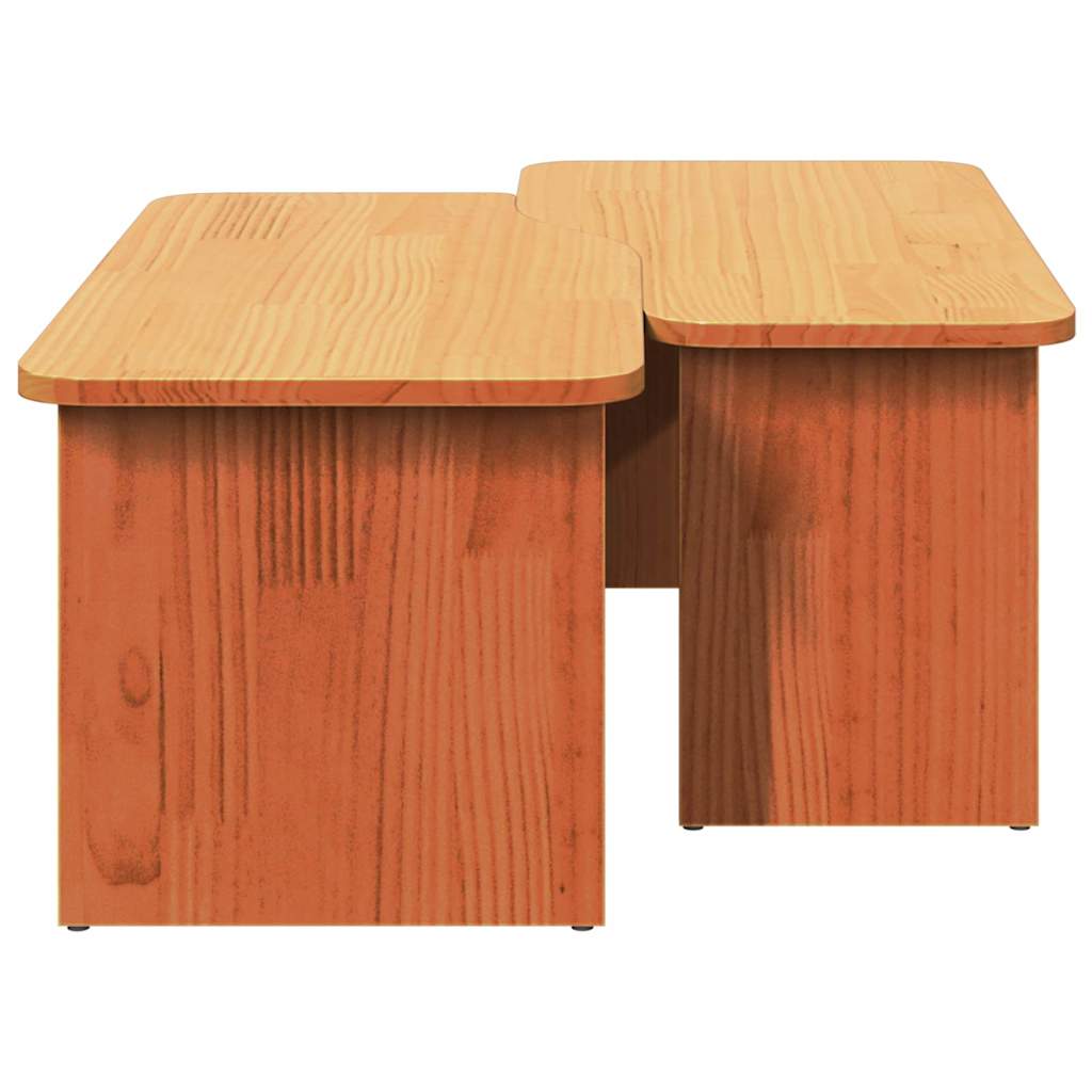 Kava Stol 2 pcs Vosak smeđa Masivna borovina