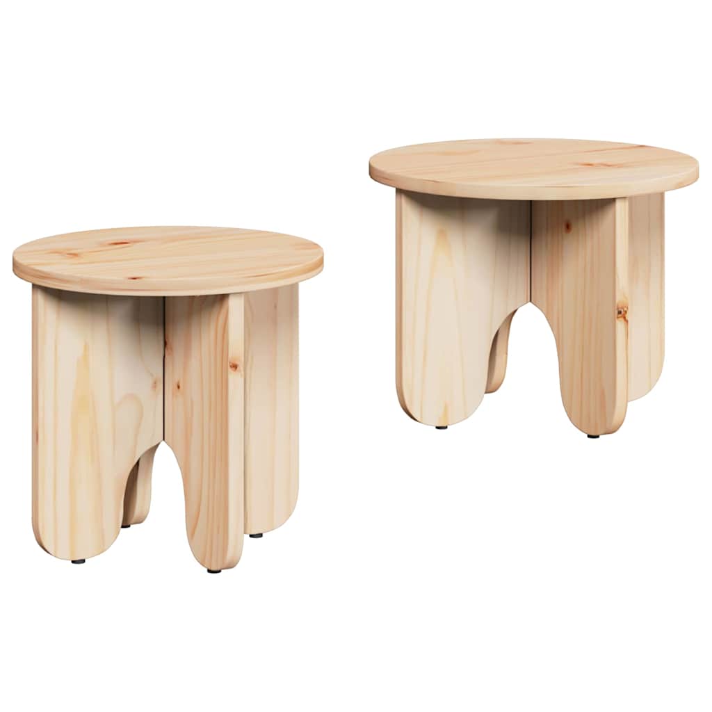 Kava Stol 2 pcs Prirodna Čvrsto borovo drvo