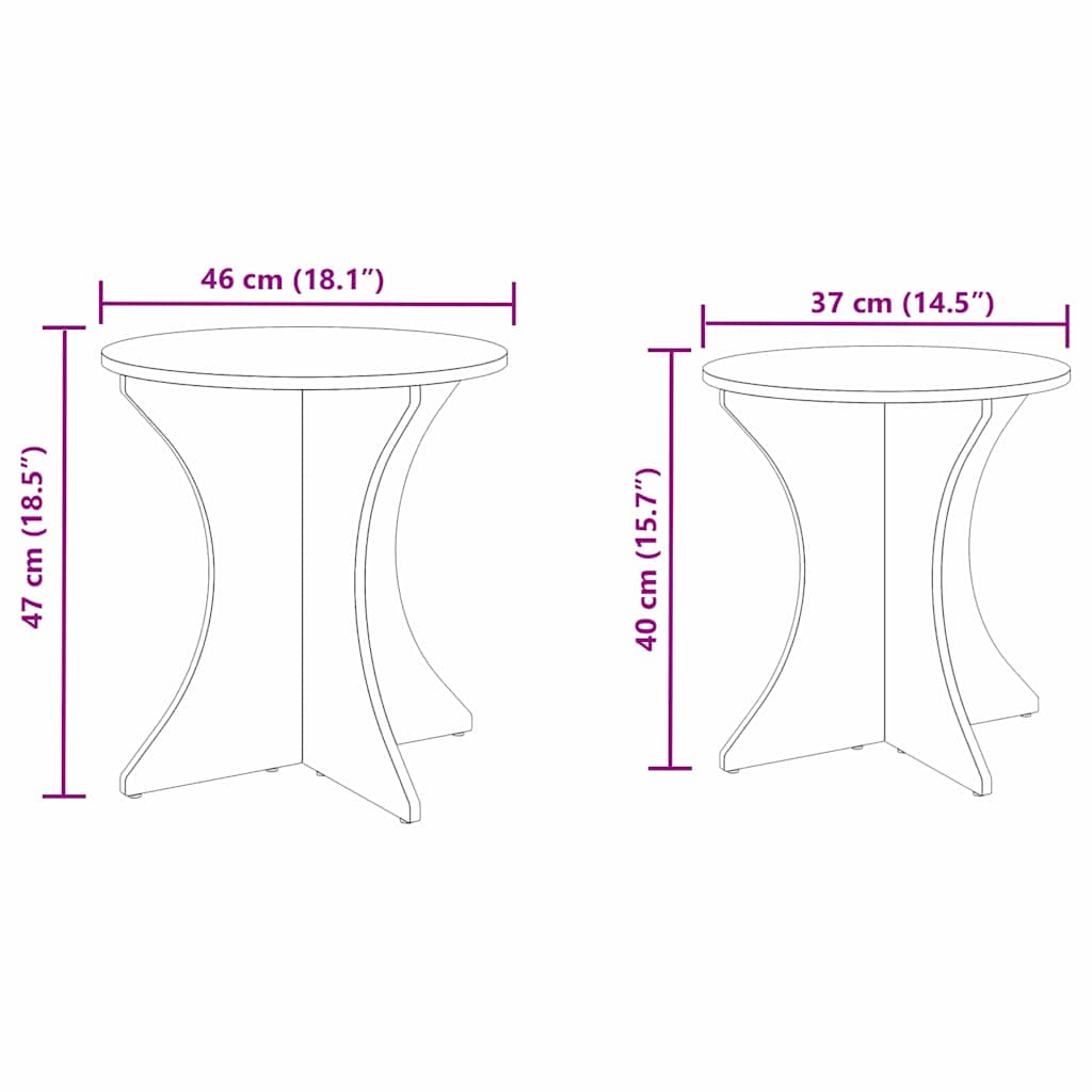 Kava Stol 2 pcs Prirodna Masivna borovina
