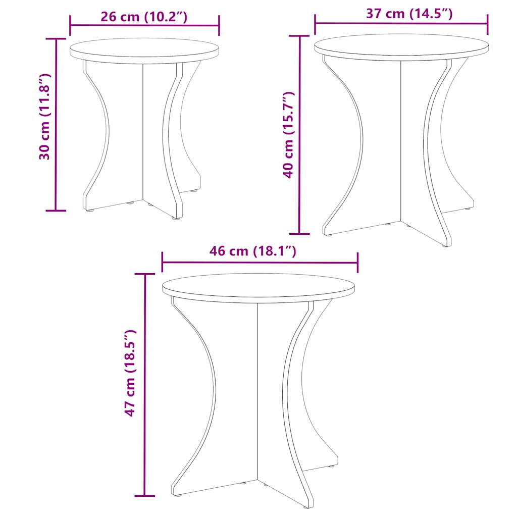 Kava Stol 3 pcs Vosak smeđa