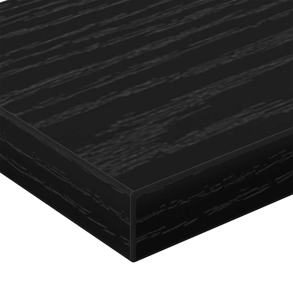 Police za knjige 4 pcs Crna 60 x 10 x 1,5 cm Konstruirano drvo