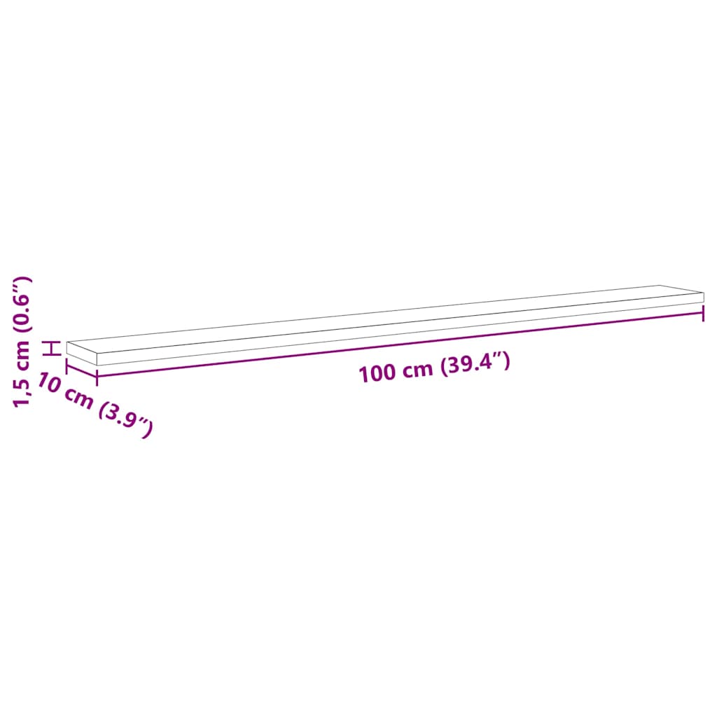 Police za knjige 4 pcs Crna 100 x 10 x 1,5 cm Konstruirano drvo