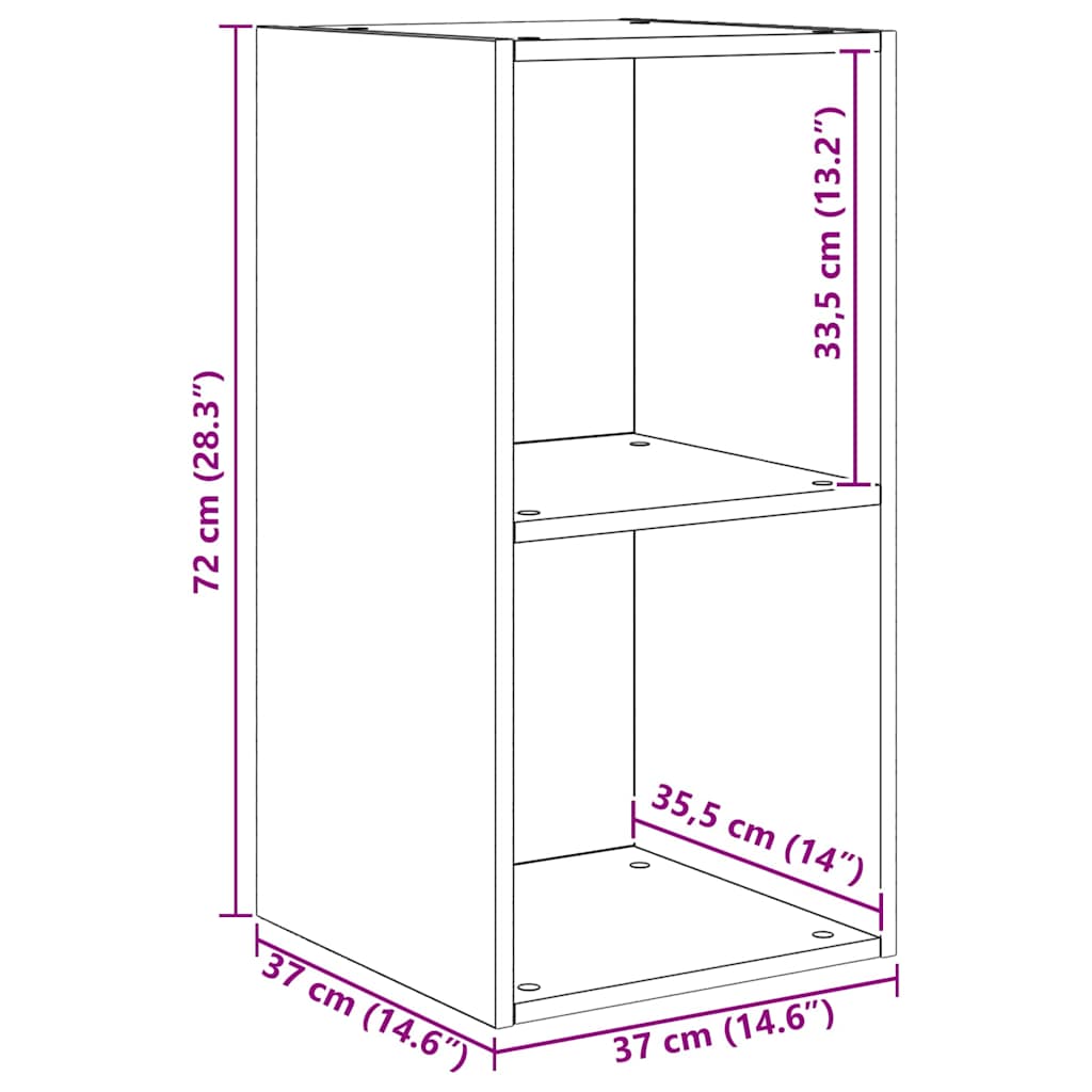 Set TV komoda Crni hrast 37 x 37 x 72 cm Konstruirano drvo
