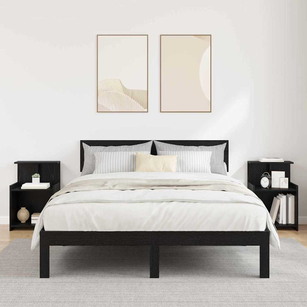 Noćni ormar 2 pcs Crni hrast 40 x 35 x 60 cm Konstruirano drvo