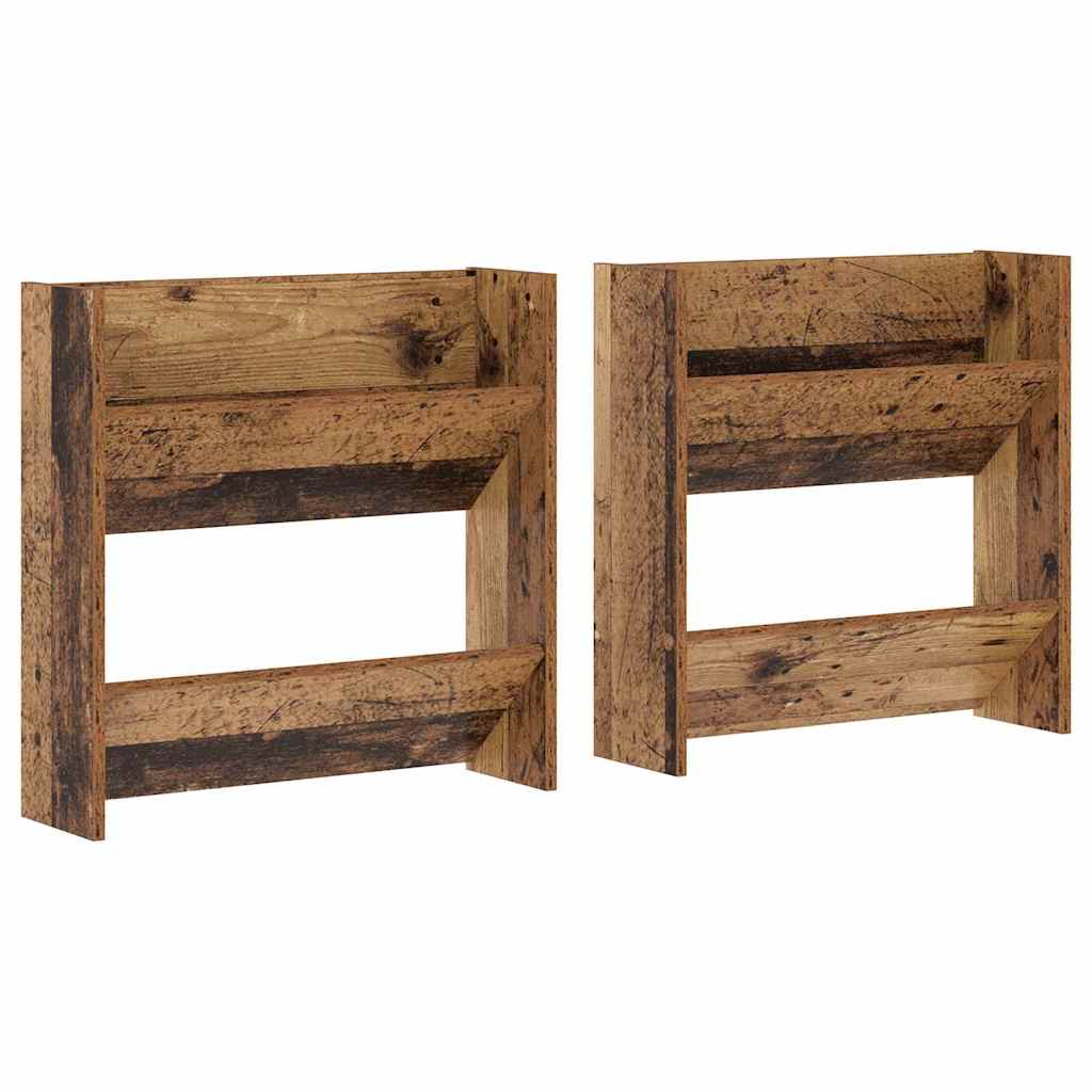 Ormar za cipele s policom 2 pcs Staro drvo 60 x 18 x 60 cm