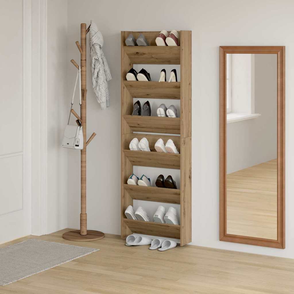 Ormar za cipele Zidne 2 pcs Umjetnički hrast 60 x 18 x 90 cm