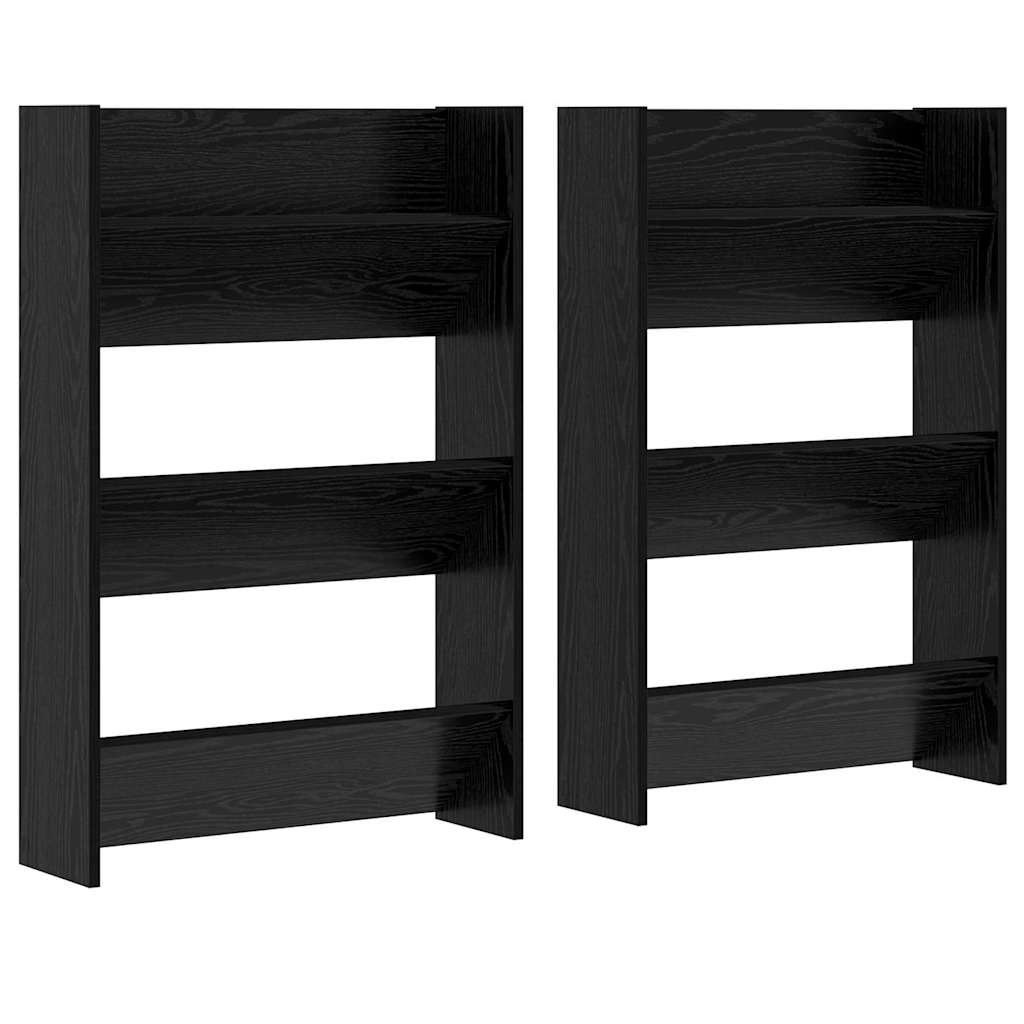 Ormar za cipele s policom 2 pcs Crni hrast 60 x 18 x 90 cm