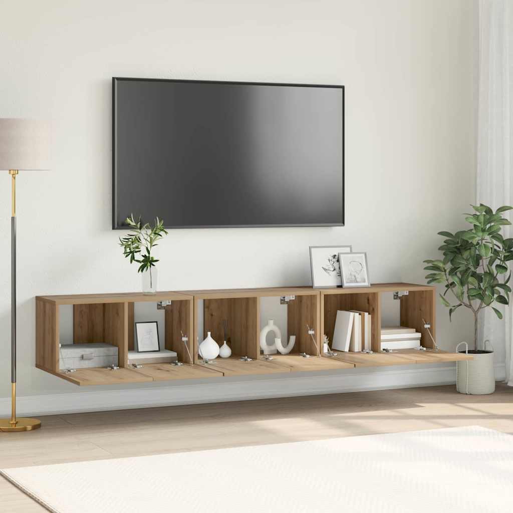 Set TV komoda 3 pcs Smeđa 60 x 30 x 30 cm Konstruirano drvo