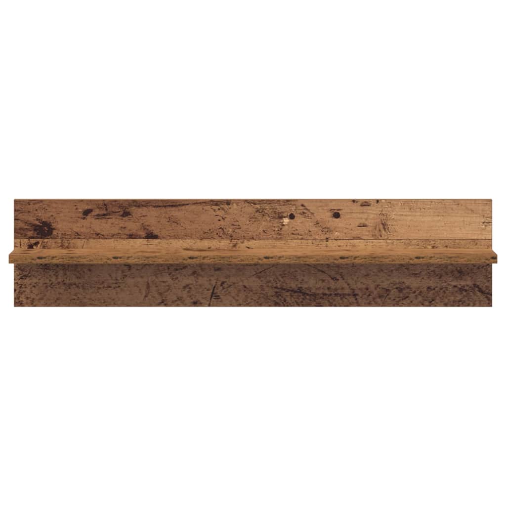 Polica na zidu s policom 2 pcs Staro drvo 80 x 11,5 x 18 cm