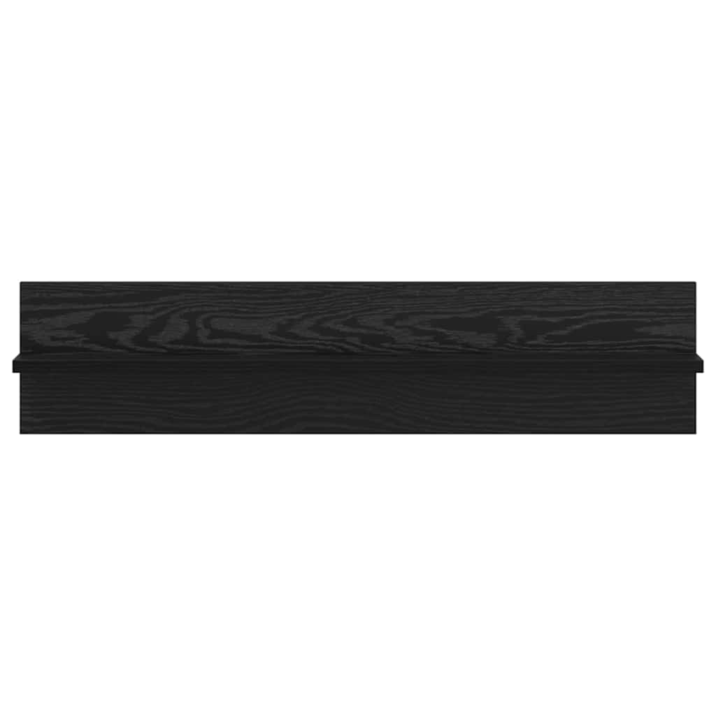 Polica na zidu s policom 2 pcs Crni hrast 80 x 11,5 x 18 cm