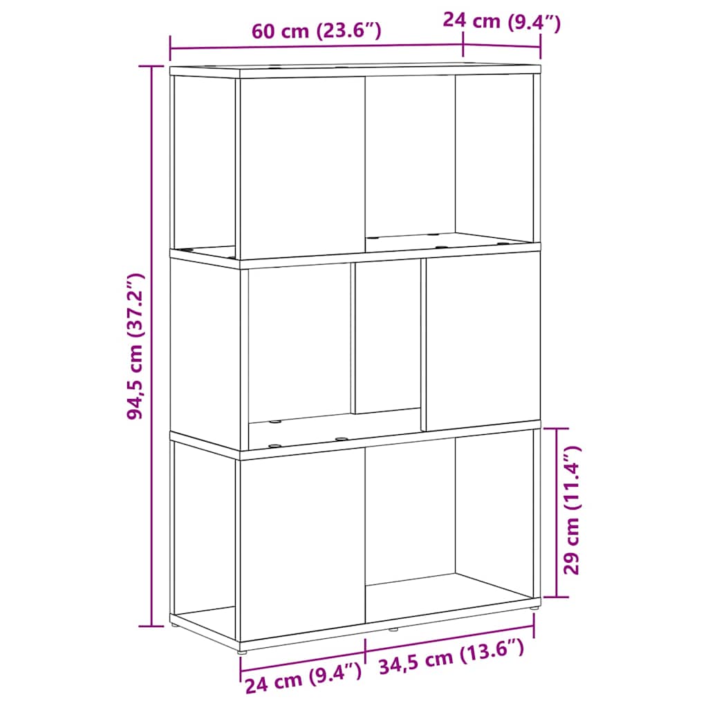 Set TV komoda Zidne Crna 60 x 24 x 94,5 cm Konstruirano drvo