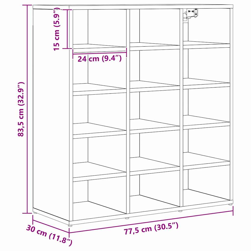 Ormar za cipele s policom Crni hrast 77,5 x 30 x 83,5 cm