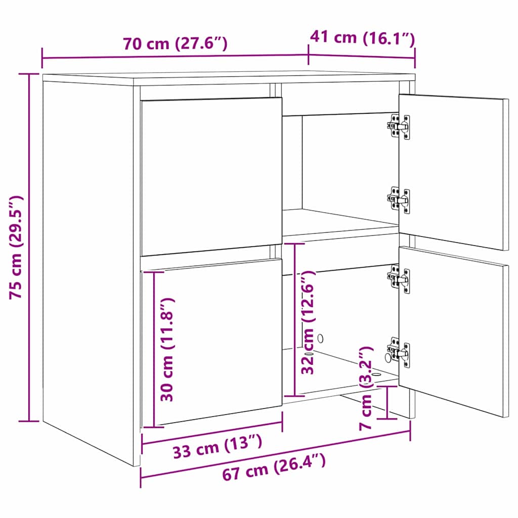 Kreveta Crni hrast 70 x 41 x 75 cm Konstruirano drvo