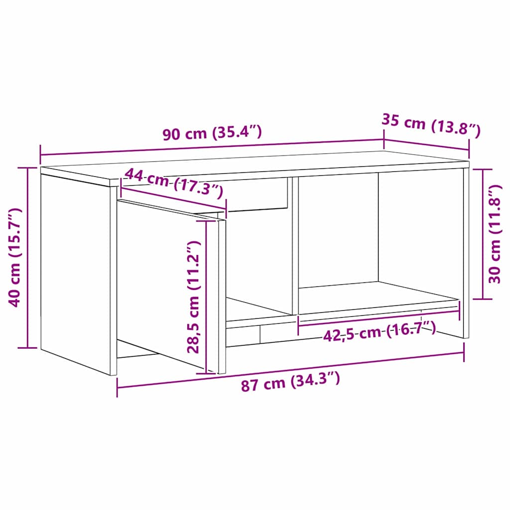 Set TV komoda Staro drvo 90 x 35 x 40 cm Konstruirano drvo