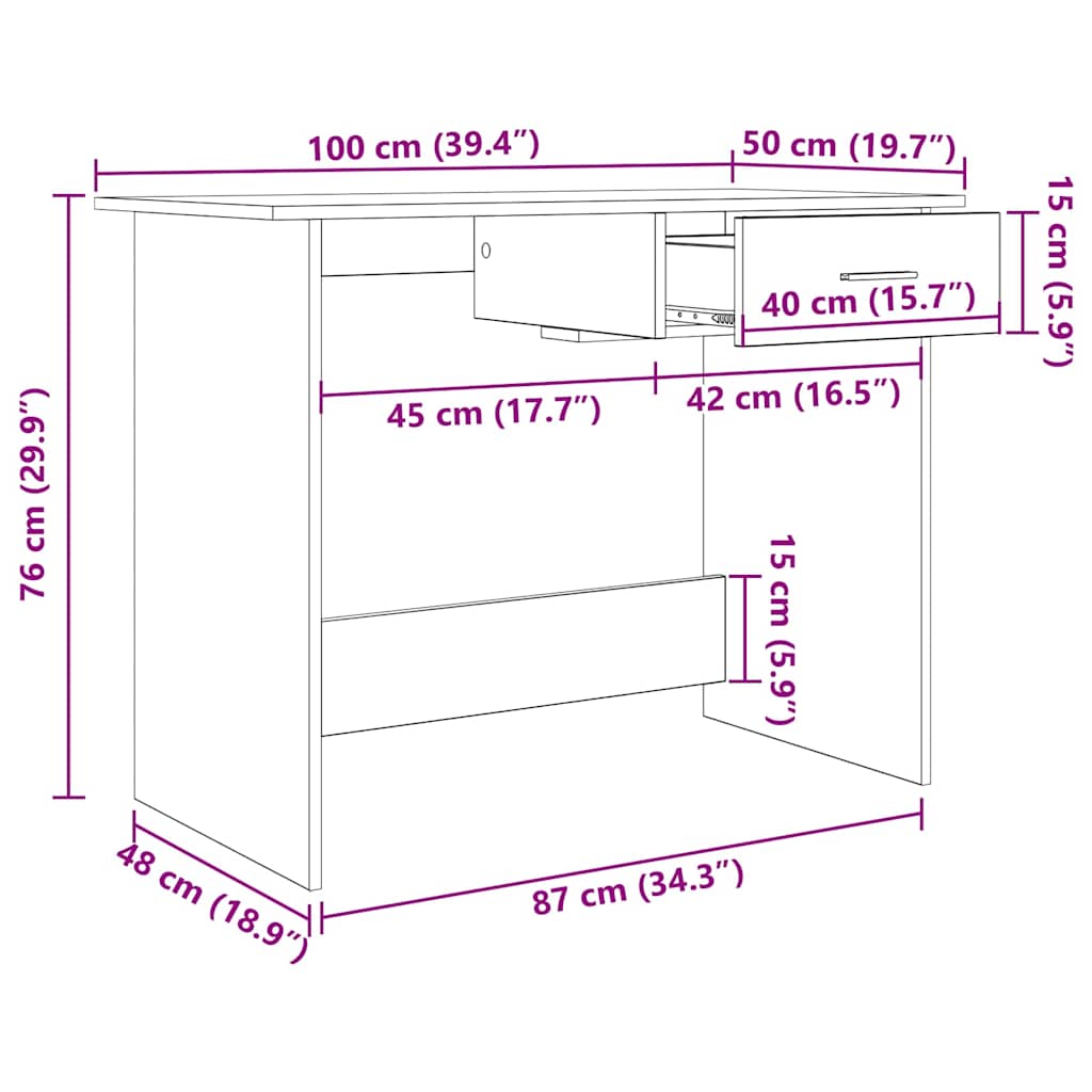 Stol Umjetnički hrast 100 x 50 x 76 cm Konstruirano drvo