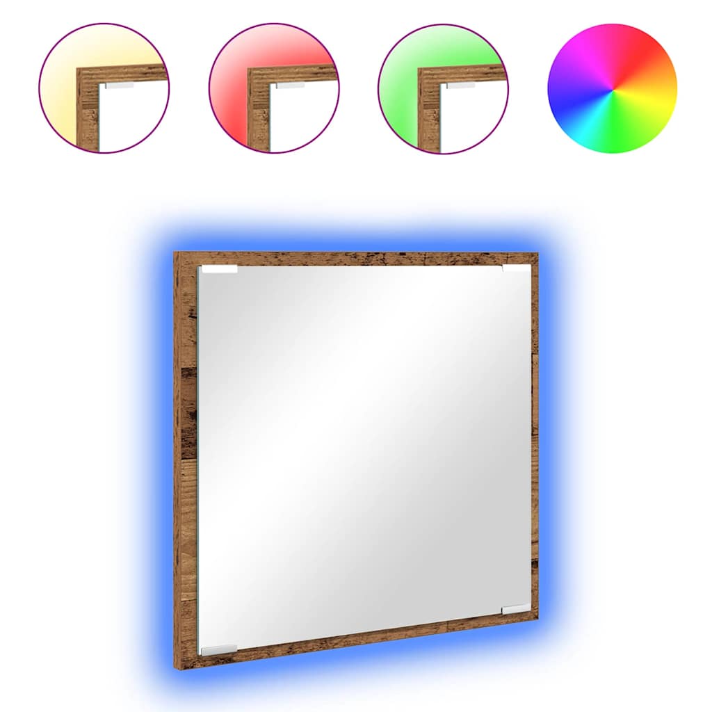 LED kupaonsko ogledalo Zidne Staro drvo 40 x 37 x 8.5 cm