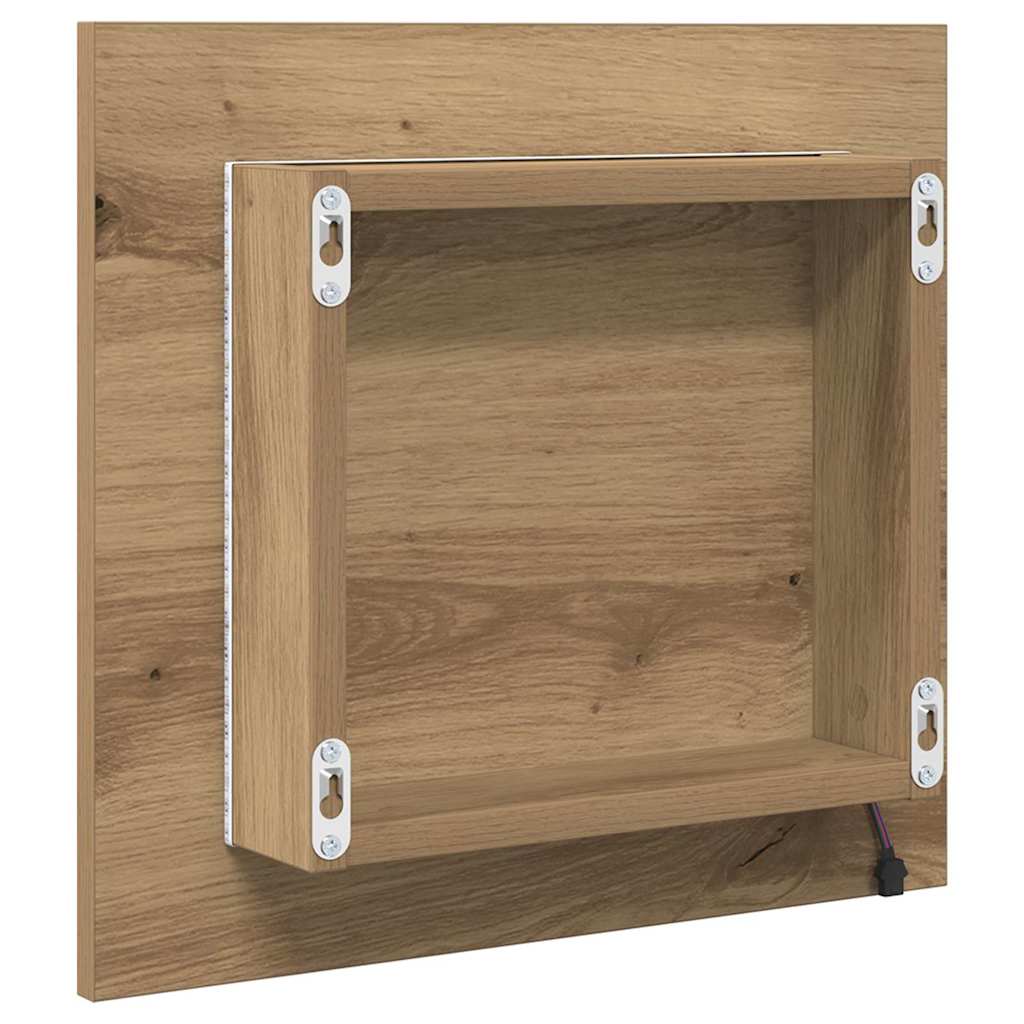LED kupaonsko ogledalo Zidne Umjetnički hrast 40 x 37 x 8.5 cm