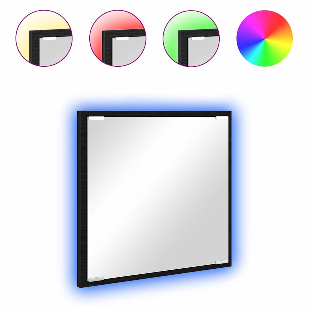 LED kupaonsko ogledalo Zidne Crni hrast 40 x 37 x 8.5 cm