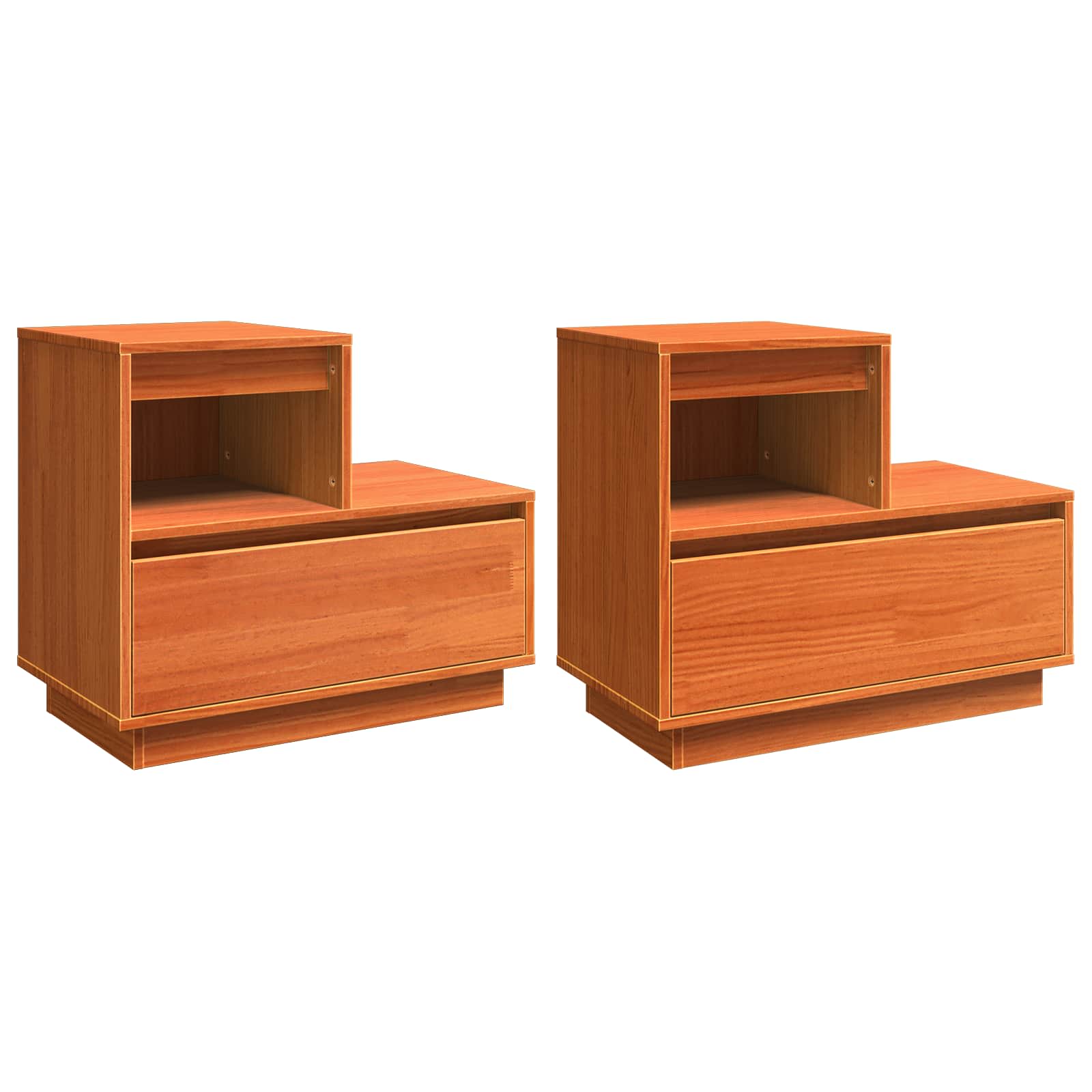Noćni ormar 2 pcs Vosak smeđa 60 x 34 x 51 cm Konstruirano drvo