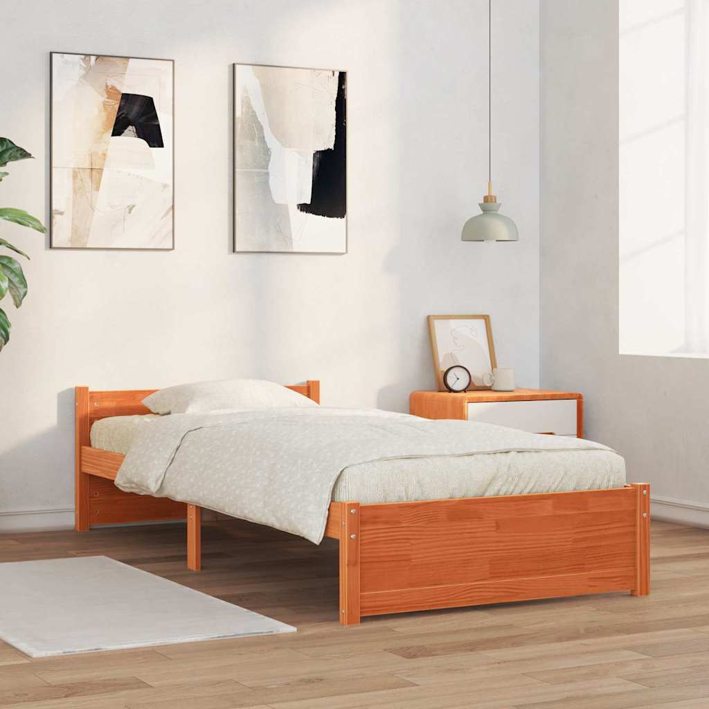 Krevetna konstrukcija Vosak smeđa 205,5 x 105,5 x 51 cm