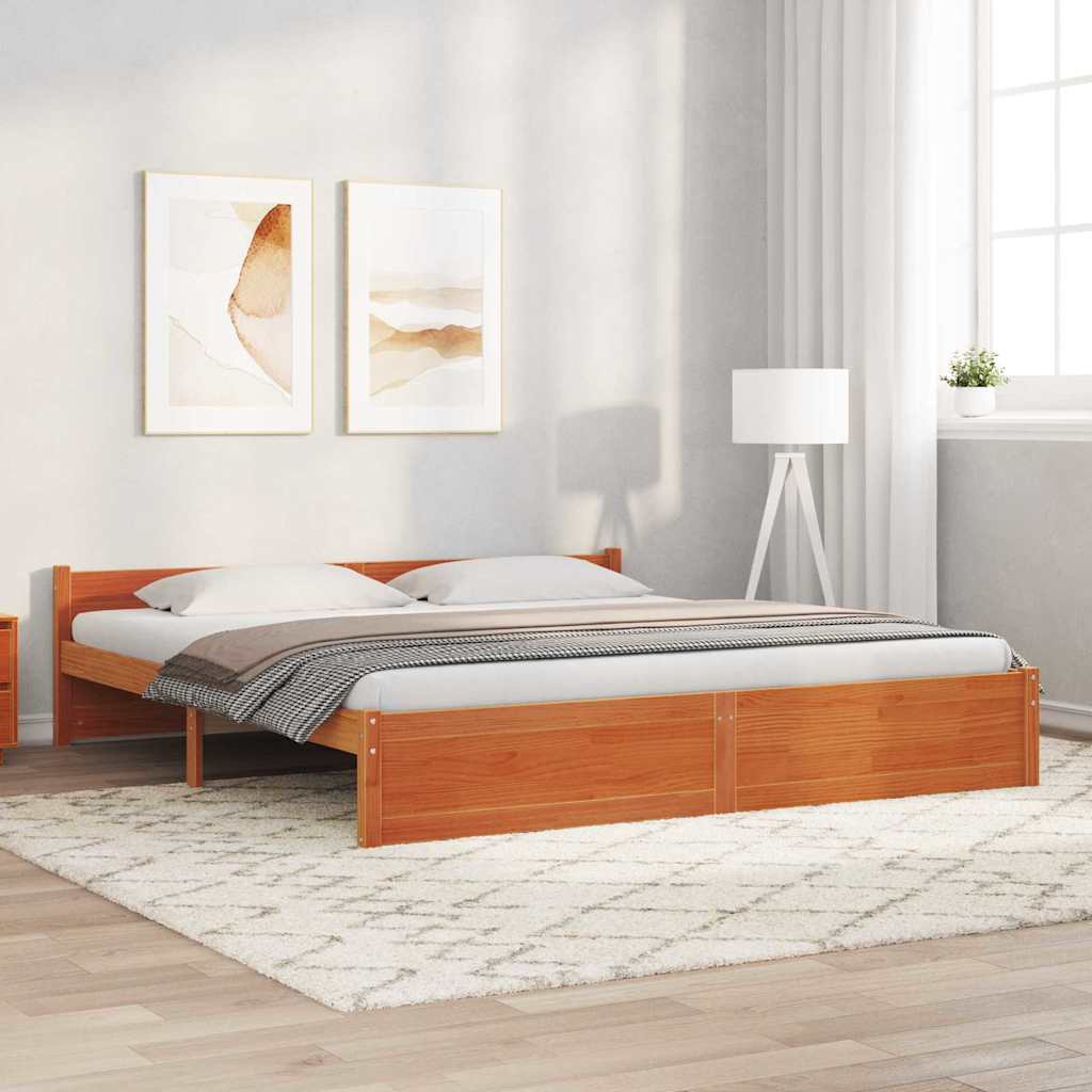 Krevetna konstrukcija Vosak smeđa 205,5 x 205,5 x 51 cm