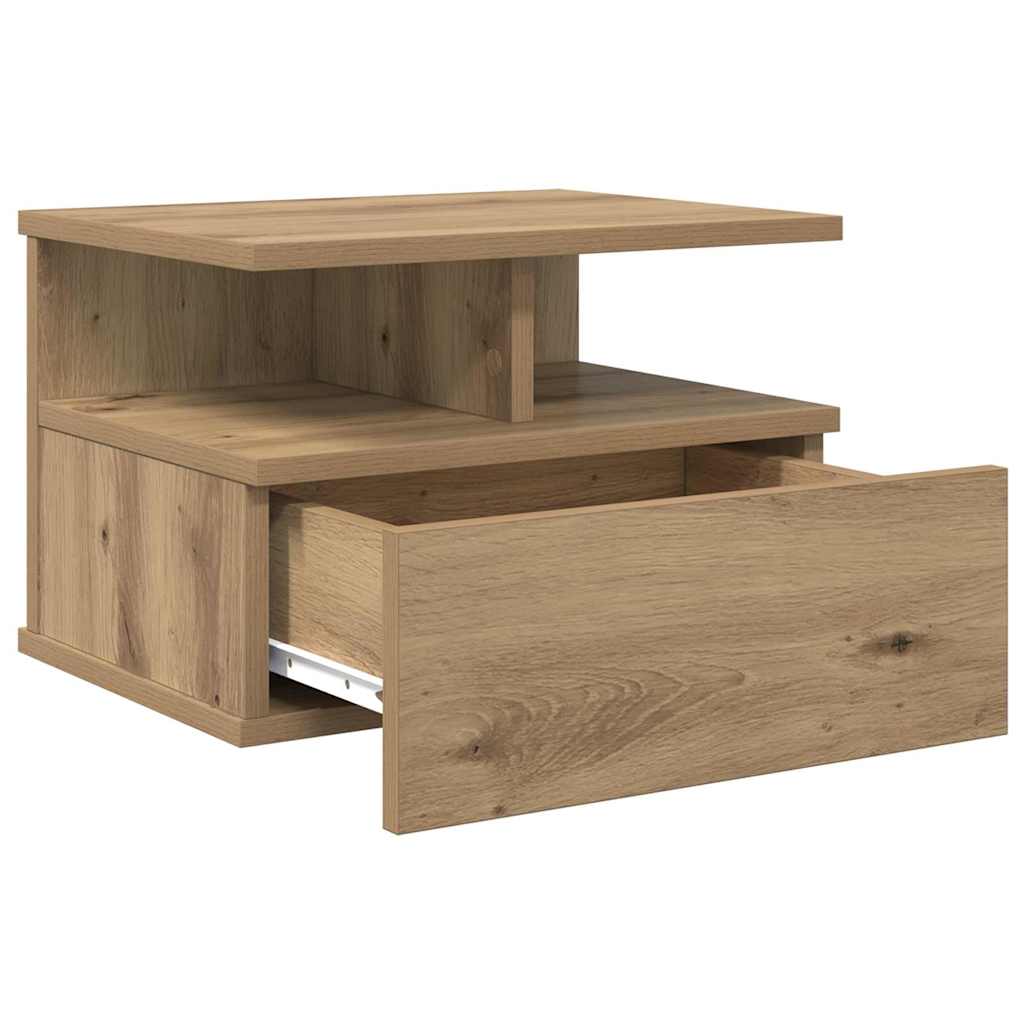 Lebdeća noćna ormarić 2 pcs Umjetnički hrast 40 x 31 x 28 cm