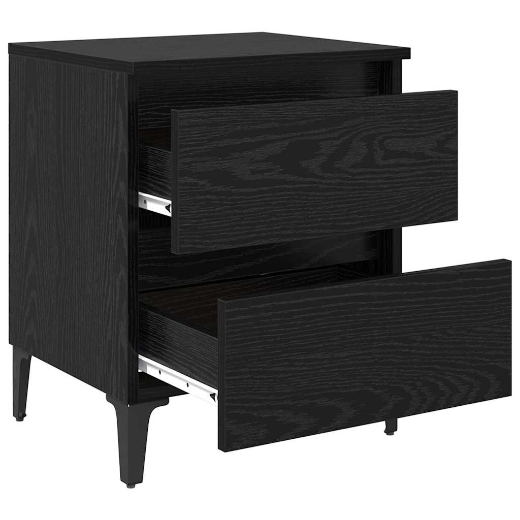 Noćni ormar 2 pcs Crni hrast 40 x 35 x 50 cm Konstruirano drvo