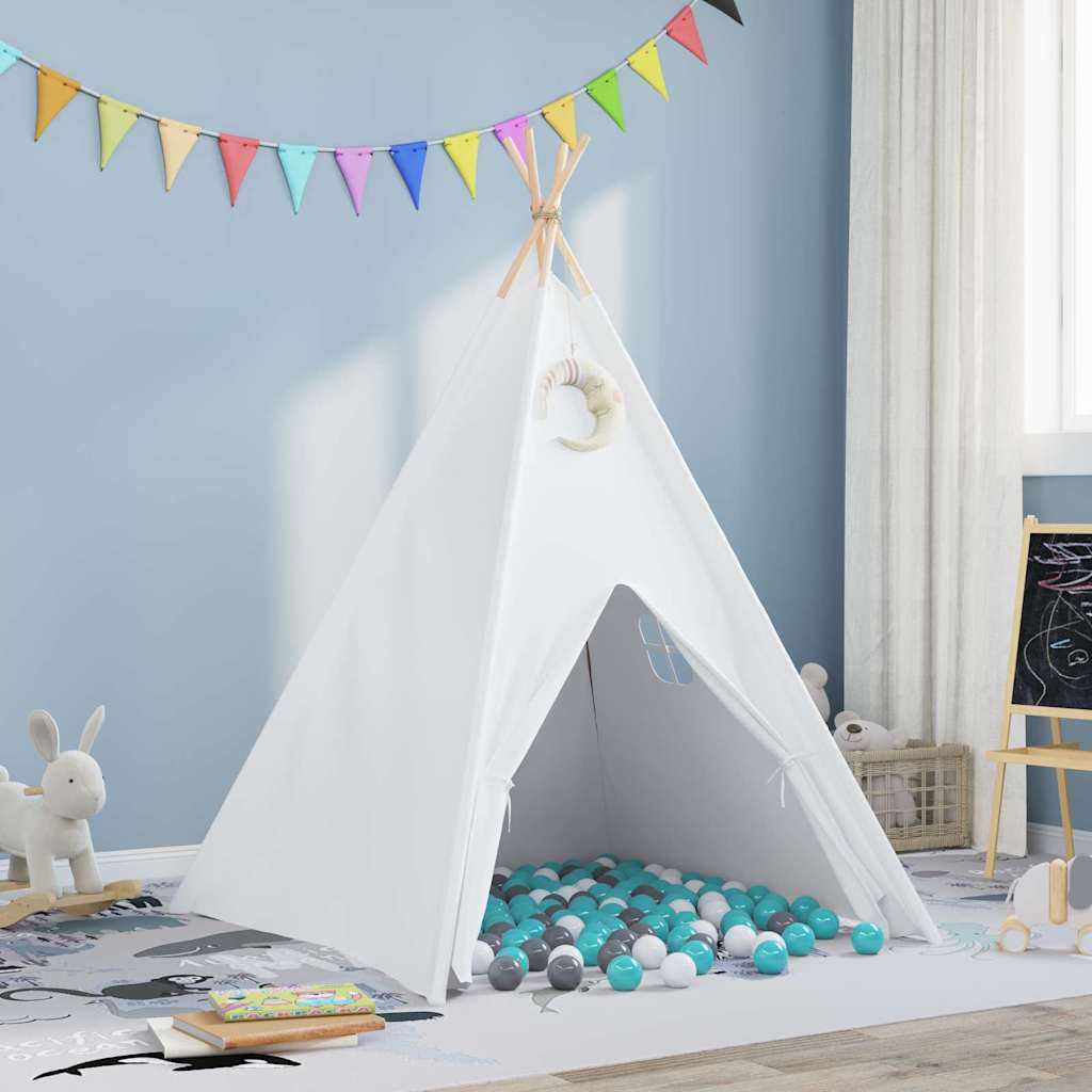 Teepee šator Bijelo 120 x 120 x 150 cm Tkanina i plastika