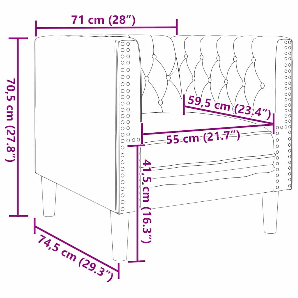 Kauč za dnevni boravak 3 pcs Tamno siva 194 x 74,5 x 70,5 cm