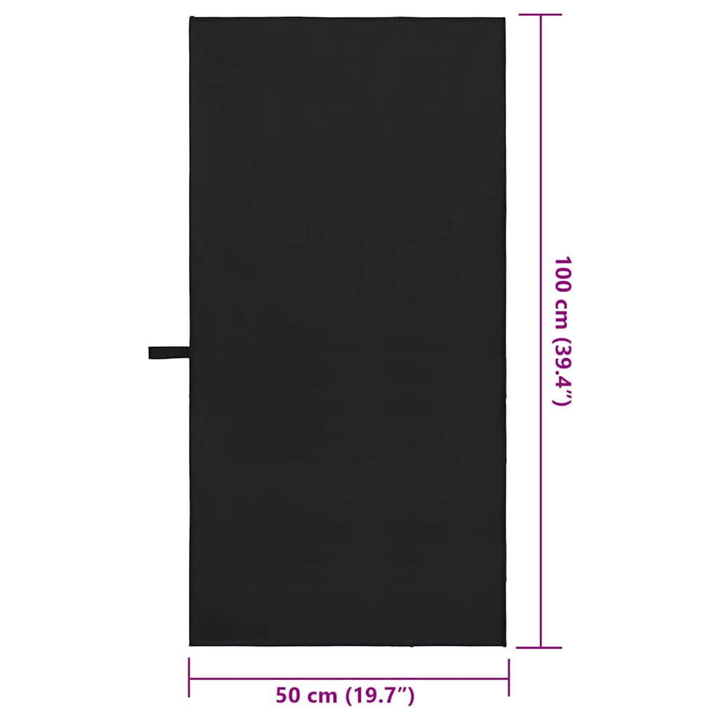 Sportski Ručnici 2 pcs Crna 100 x 50 cm Poliester i poliamid