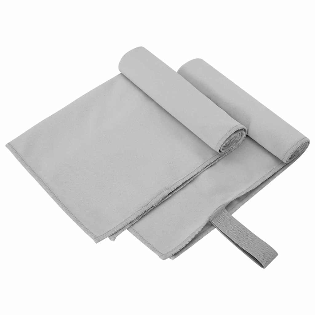 Sportski Ručnici 2 pcs Siva 50 x 30 cm Poliester i poliamid