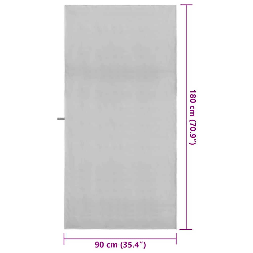 Sportski Ručnici 2 pcs Siva 180 x 90 cm Poliester i poliamid
