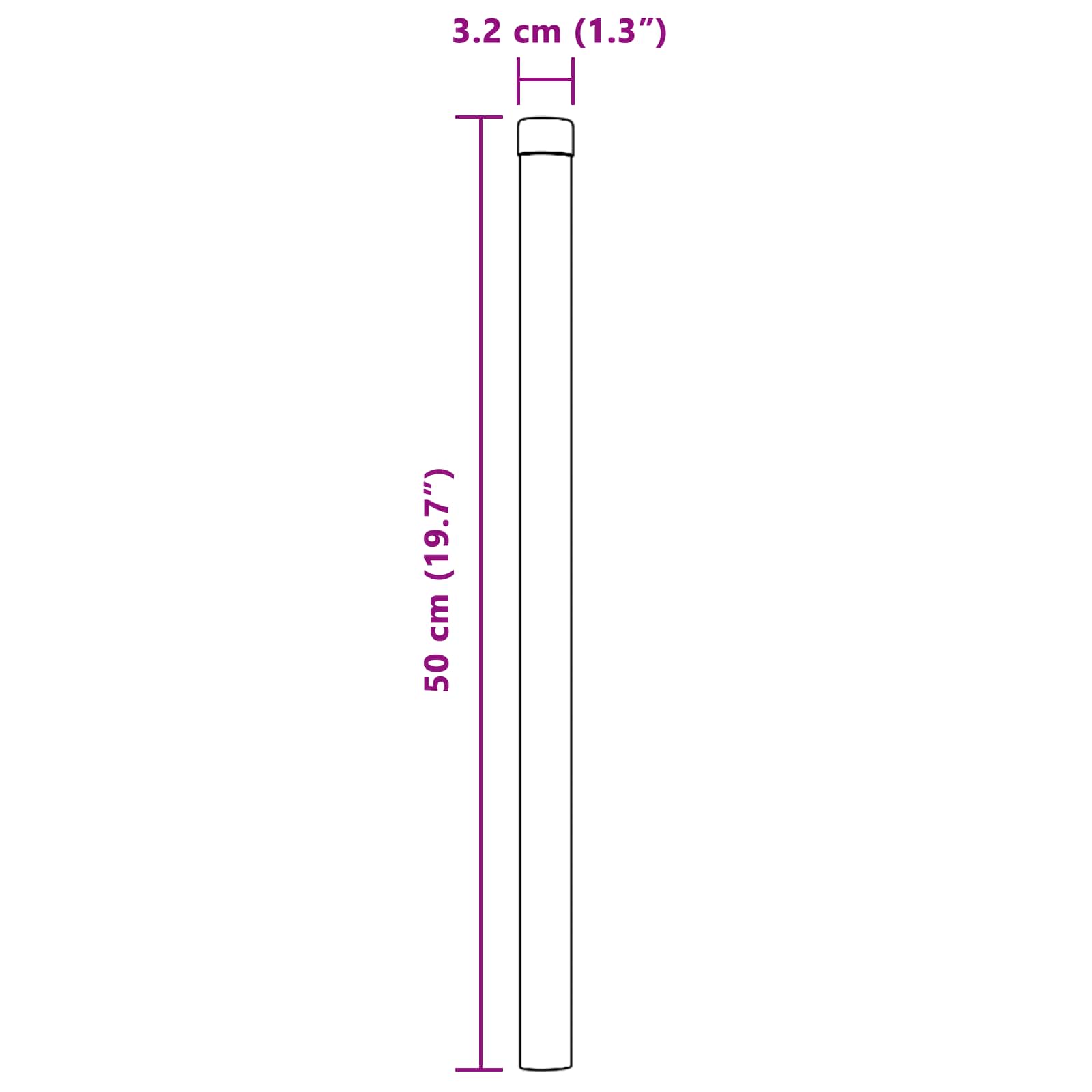 Stup za ogradu 2 pcs Zelena 50 cm Čelik s praškastim premazom