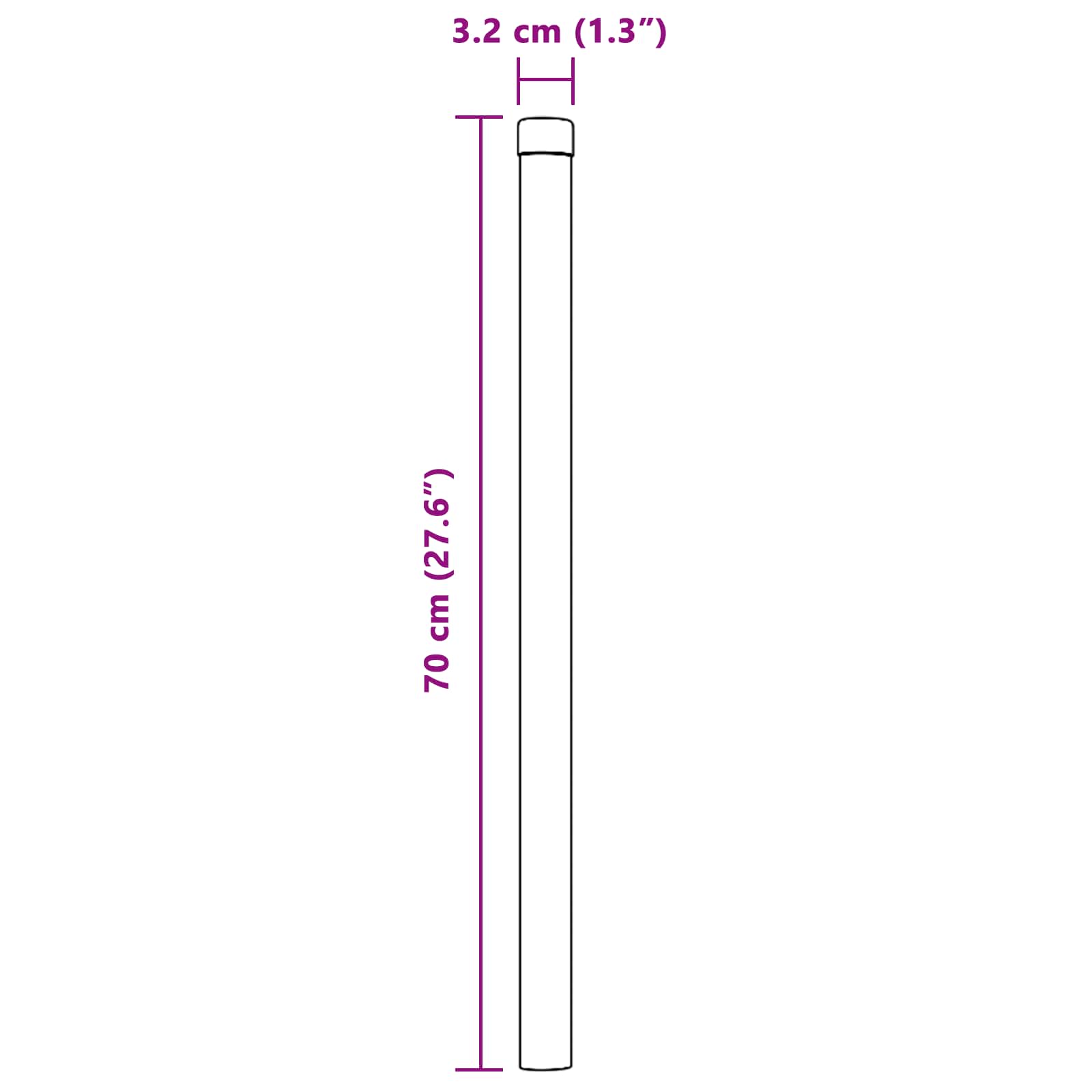 Stup za ogradu 2 pcs Zelena 70 cm Čelik s praškastim premazom