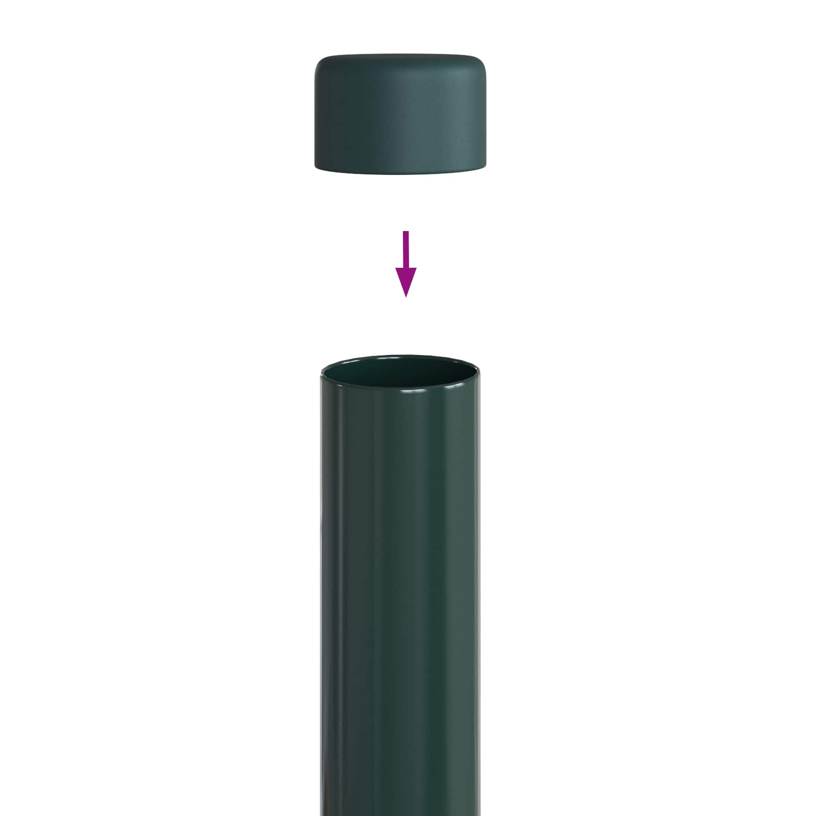 Stup za ogradu 2 pcs Zelena 80 cm Čelik s praškastim premazom