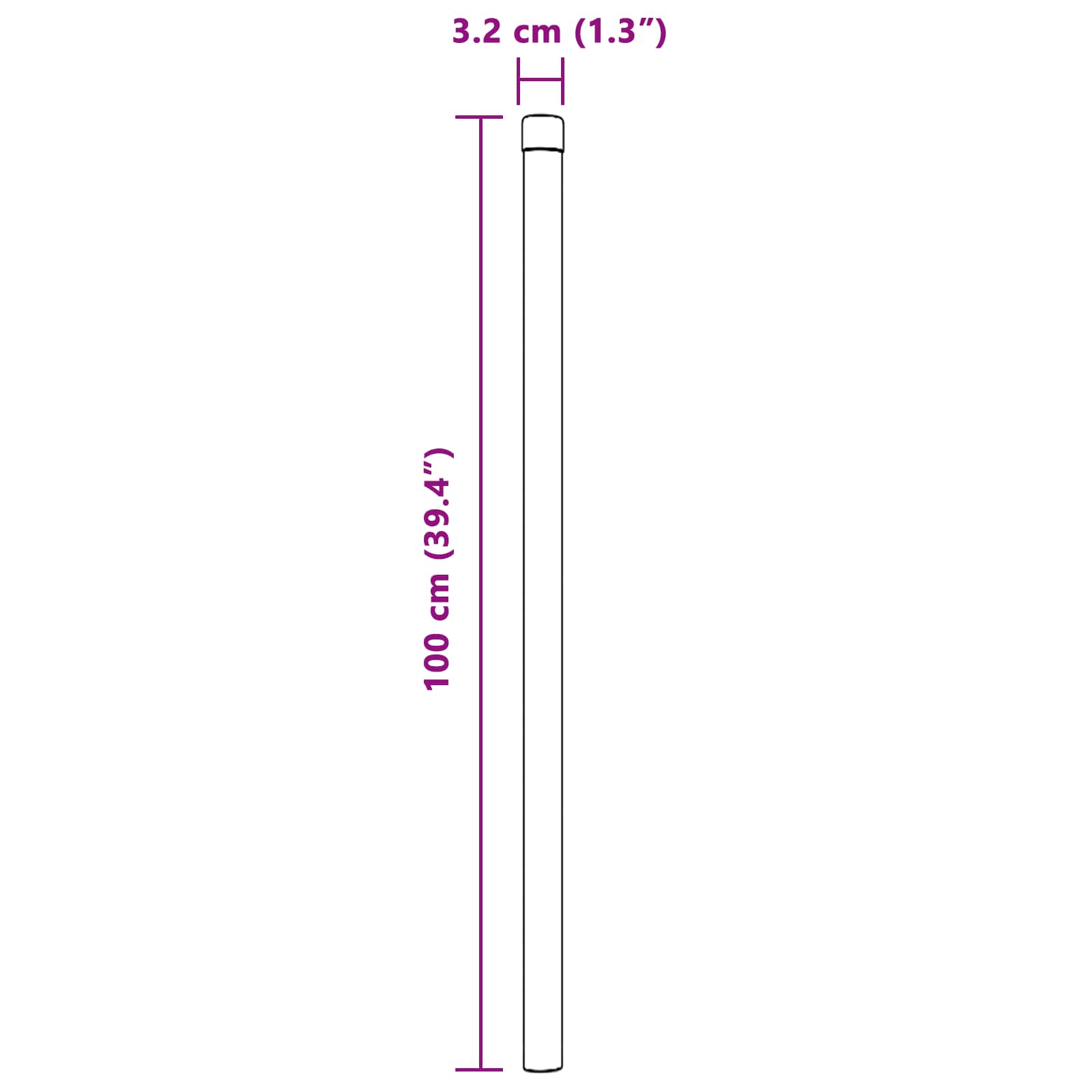 Stup za ogradu 2 pcs Zelena 100 cm Čelik s praškastim premazom