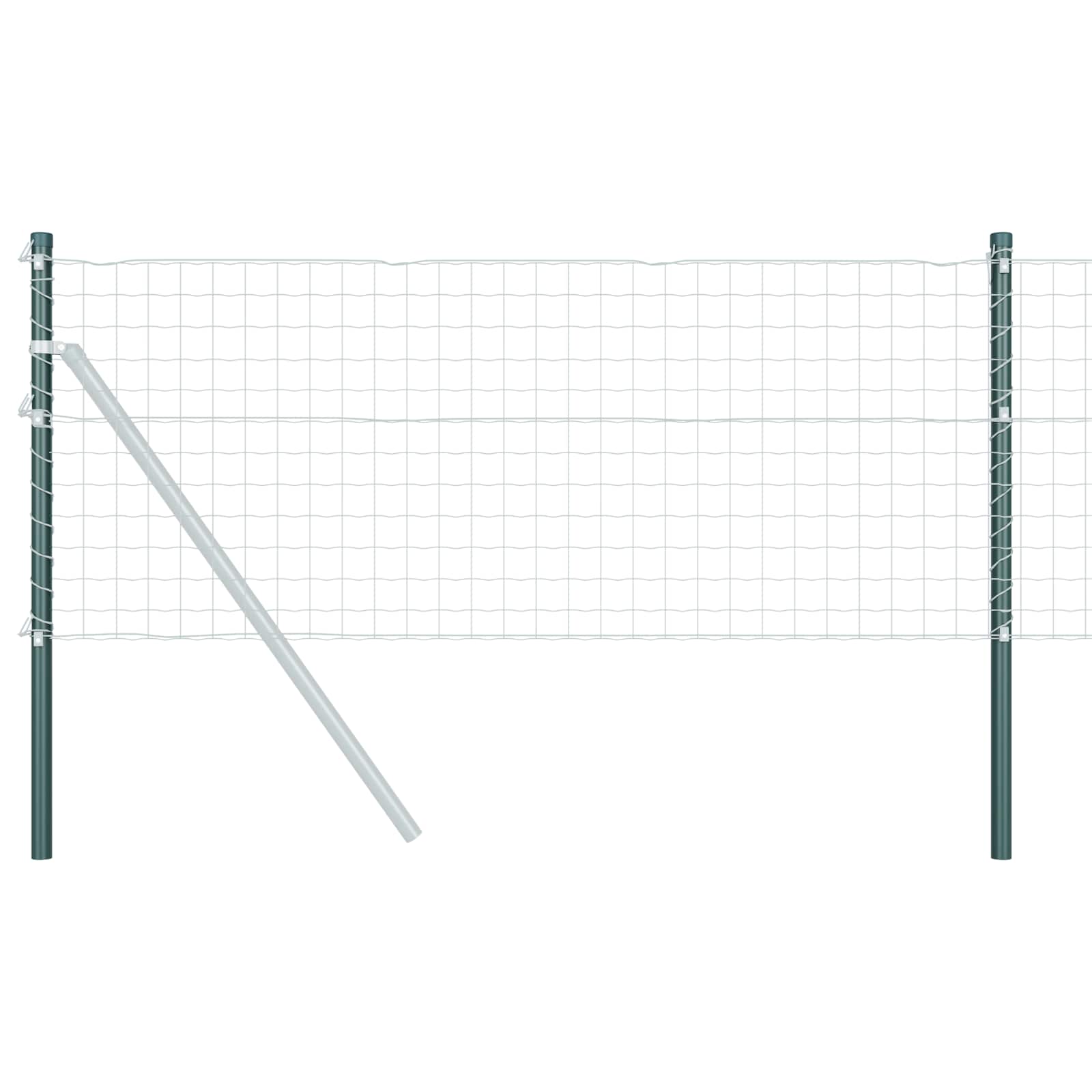 Stup za ogradu 2 pcs Zelena 110 cm Čelik s praškastim premazom