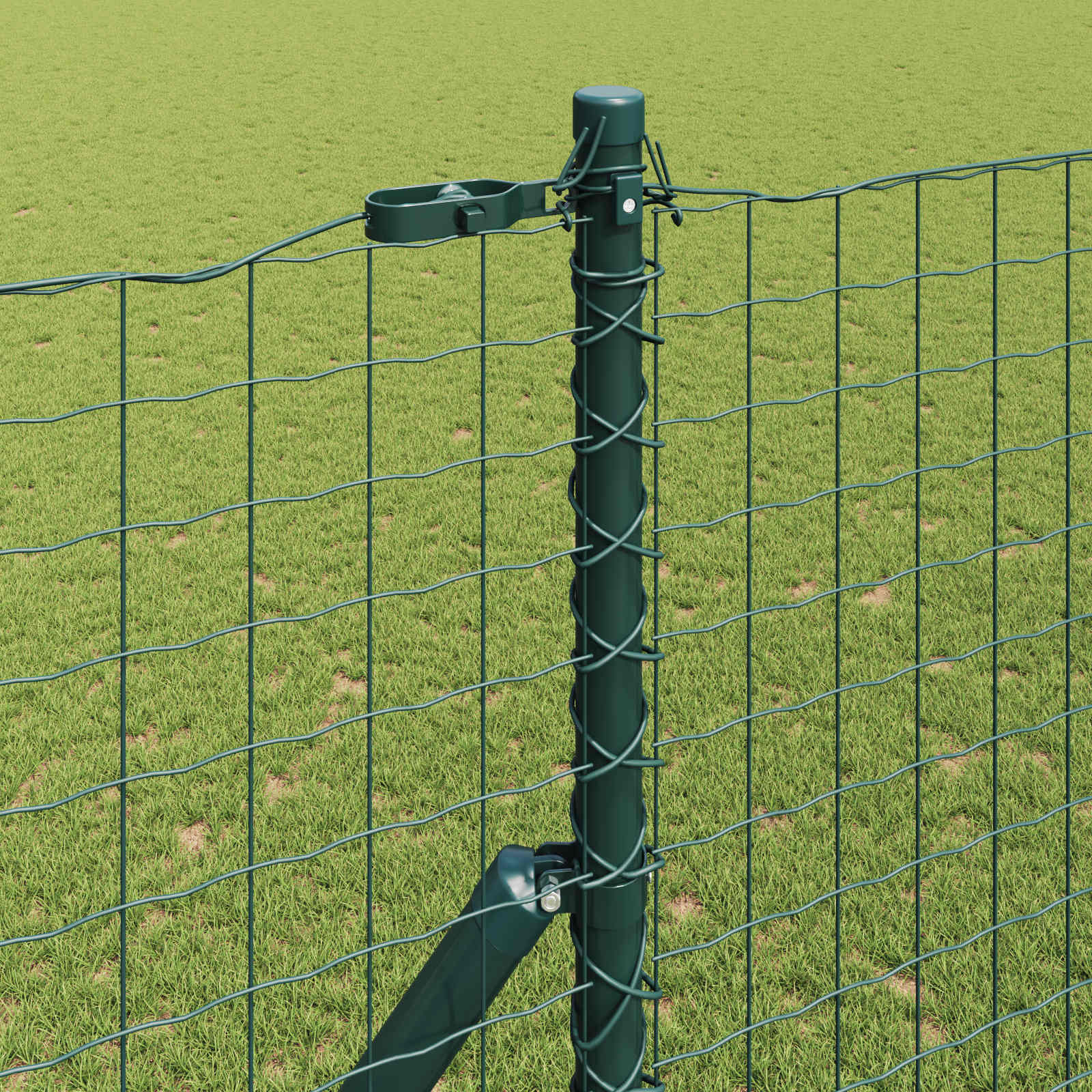 Stup za ogradu 2 pcs Zelena Čelik s praškastim premazom
