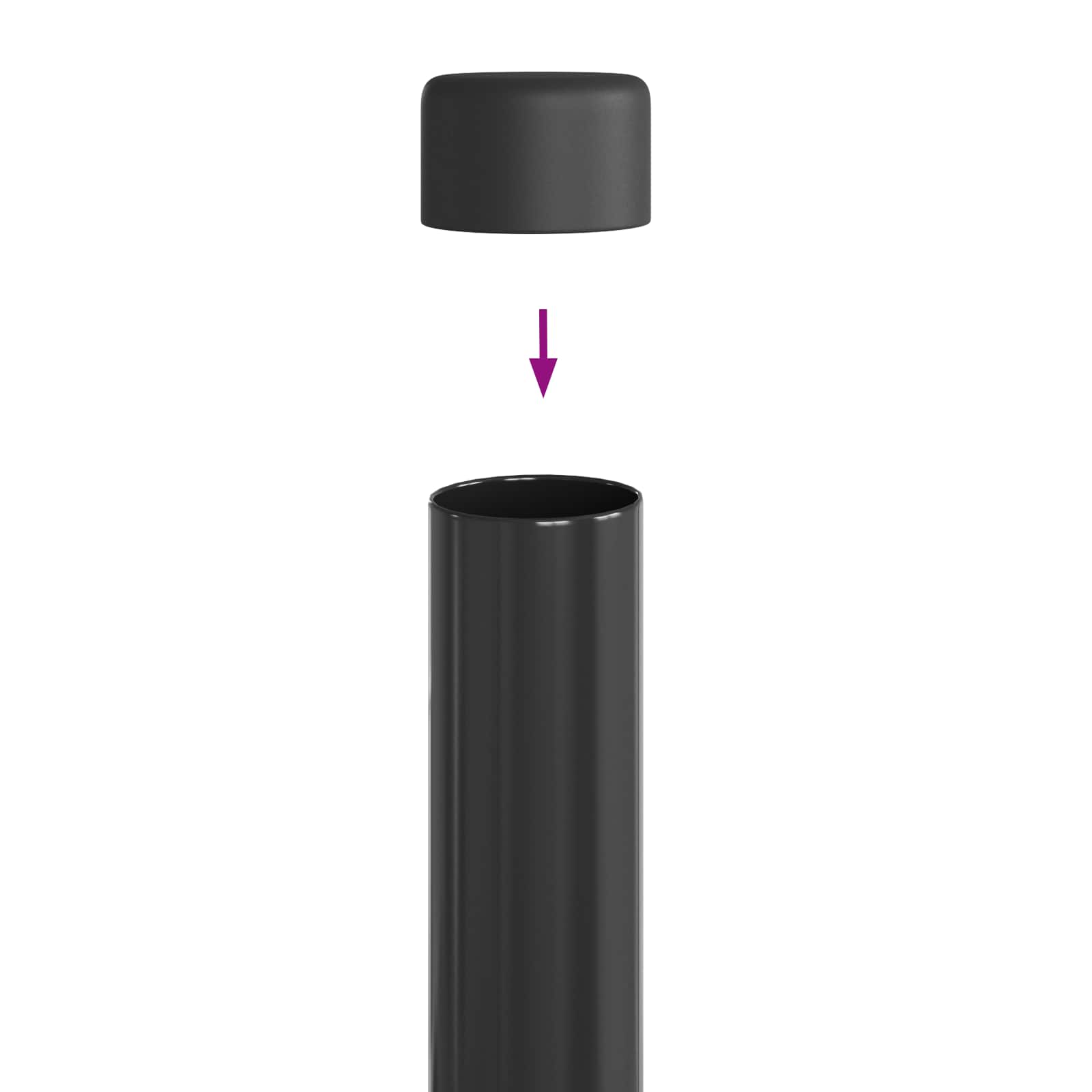 Stup za ogradu 12 pcs Siva 60 cm Čelik s praškastim premazom