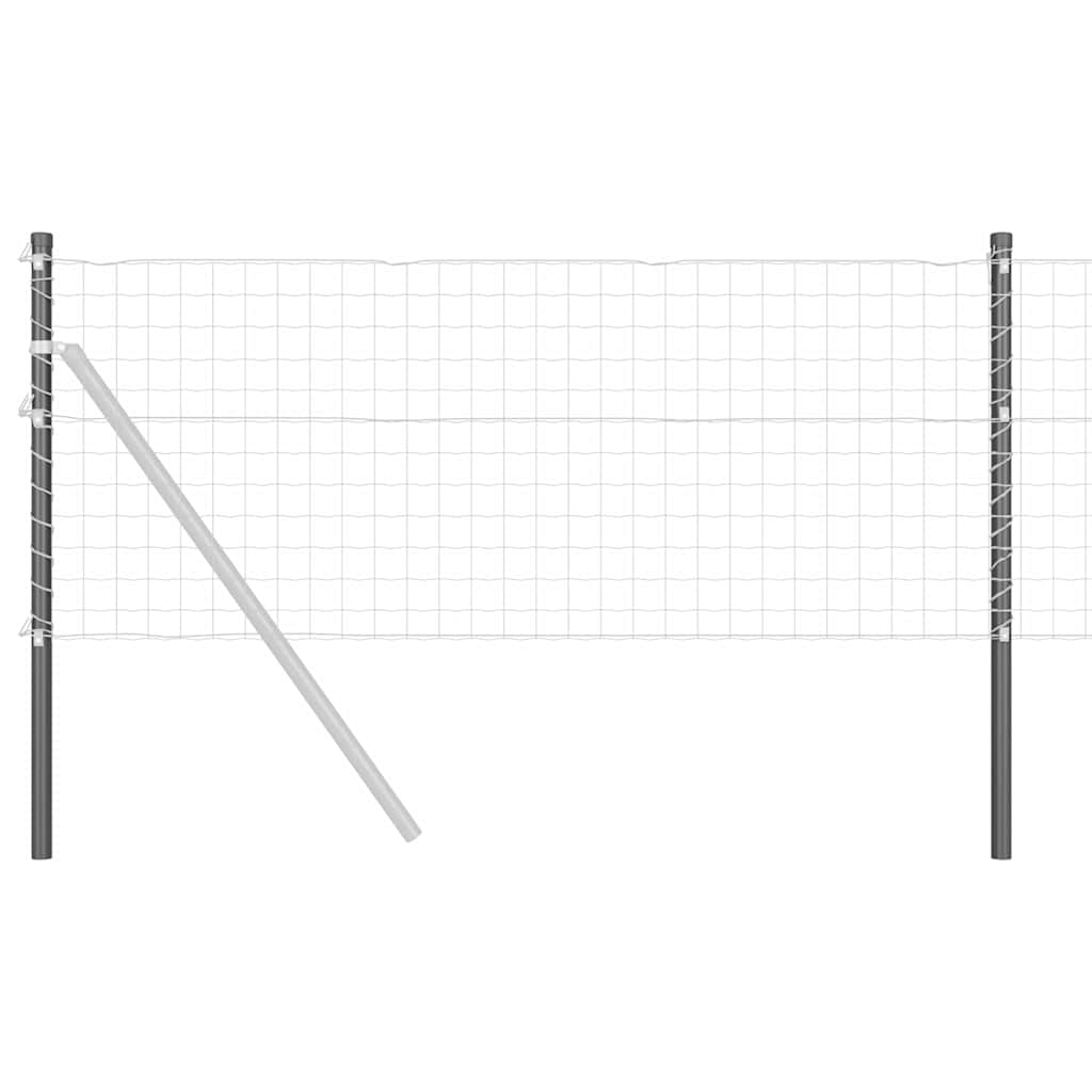 Stup za ogradu 12 pcs Siva 110 cm Čelik s praškastim premazom